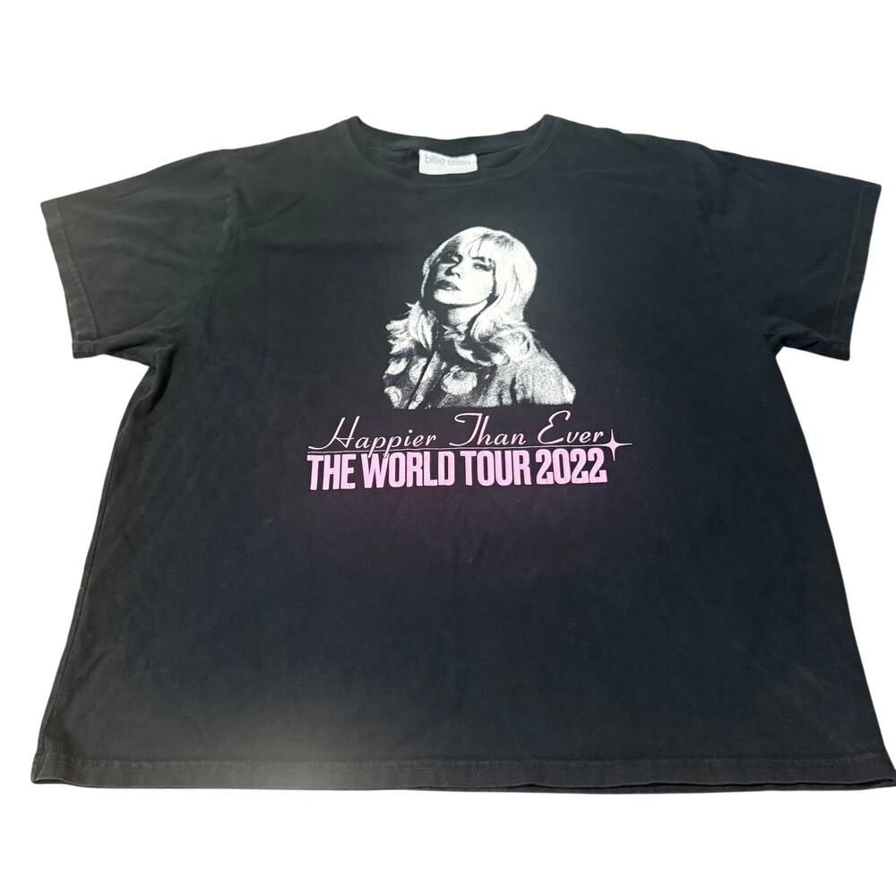 Billie Eilish Happier Than Ever World Tour 2022 Graphic T-Shirt Black XL